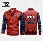 AeroForce US Air Force Inspired Leather Bomber Jacket