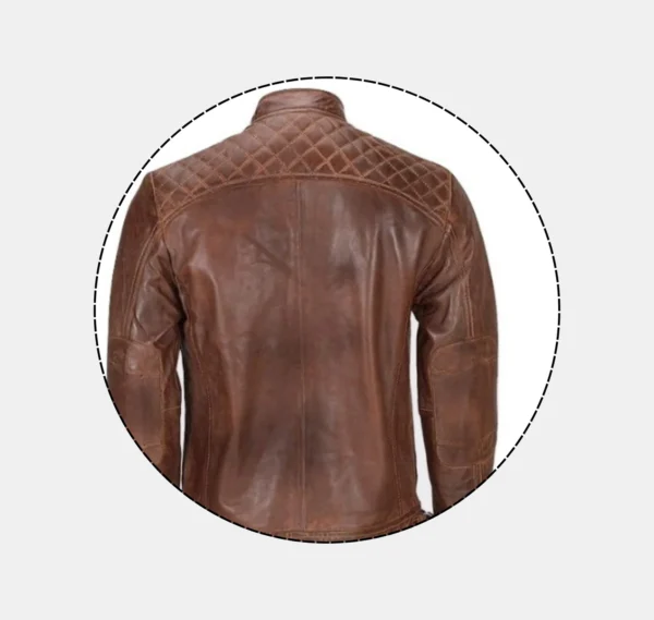 Wrangler Distressed Brown Cowhide Leather Jacket - Image 4