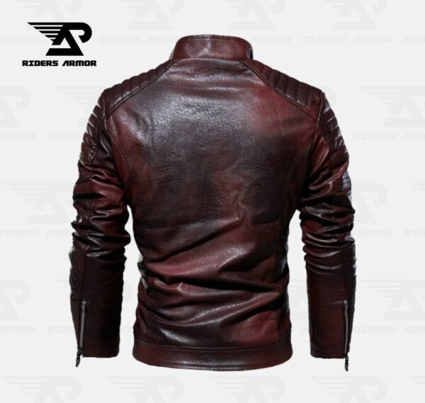RevGuard Leather Jacket - Classic Motorbike Biker Vintage Style - Image 3