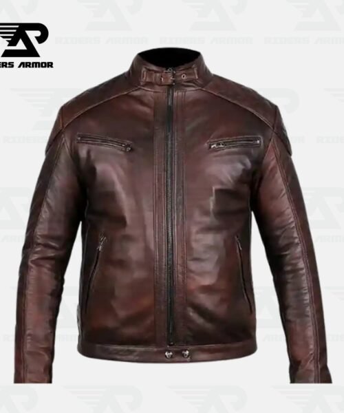 Endurance Custom Brown Leather Rider Jacket