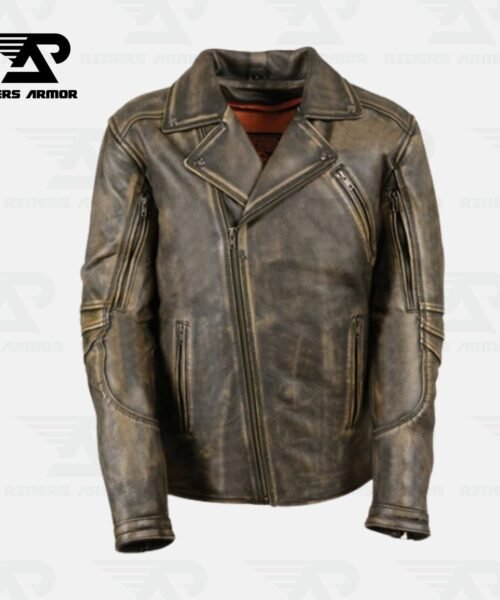 RoughRider Beltless Brown Cowhide Leather Jacket