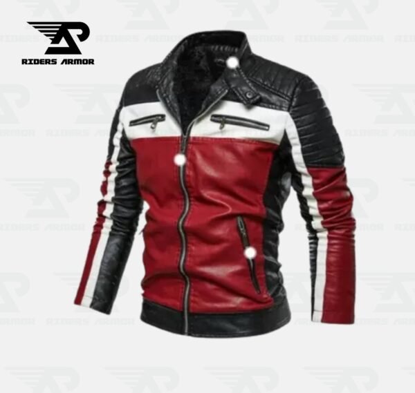 IronWolf Men's Leather Biker Jacket with Fur Lining - Image 3