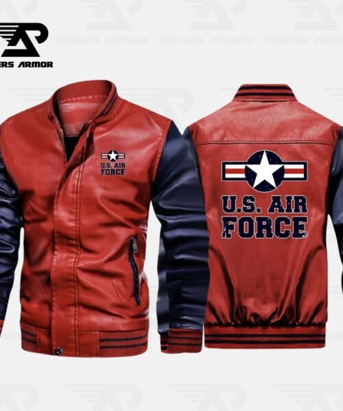 AeroForce US Air Force Inspired Leather Bomber Jacket