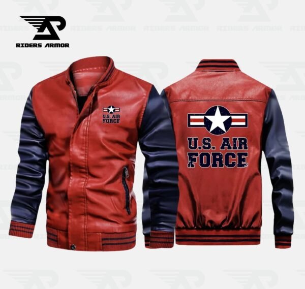 AeroForce US Air Force Inspired Leather Bomber Jacket