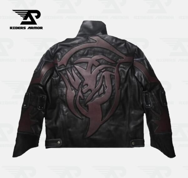 PhantomX Embossed Black Real Leather Jacket - Image 5