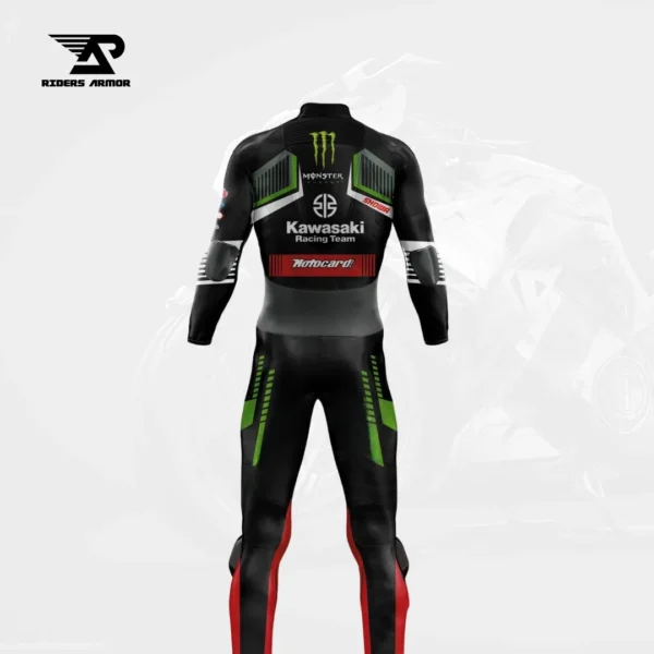 Kawasaki Leon Haslam 2019 Cowhide Motorcycle Suit - Image 3