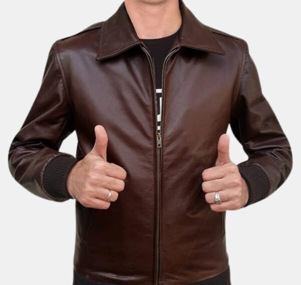 Lancaster Brown Leather Bomber Jacket
