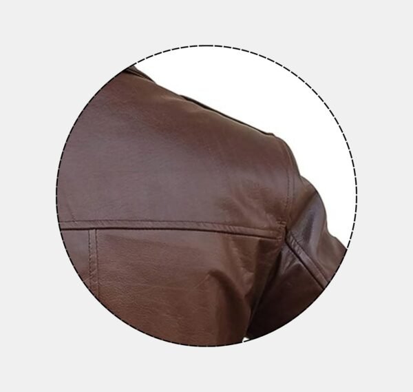 Lancaster Brown Leather Bomber Jacket - Image 4