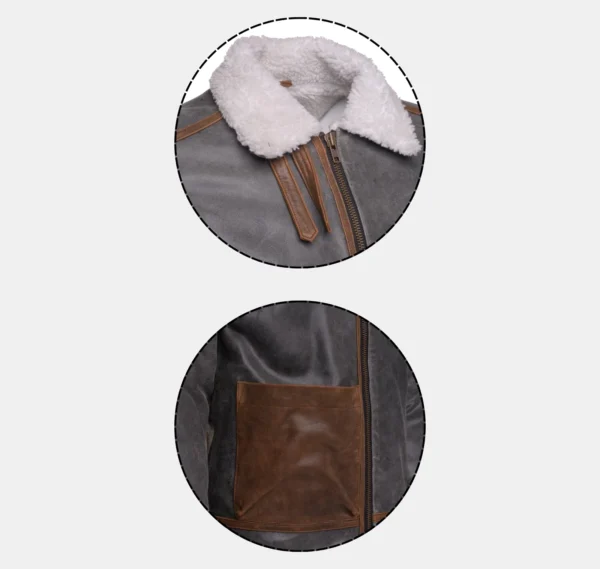 Scout’s Patched Leather Jacket with Sherpa Lining - Image 4