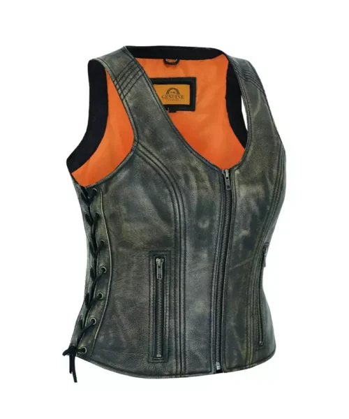 Riders Armor RebelQueen Distressed Women’s Leather Vest