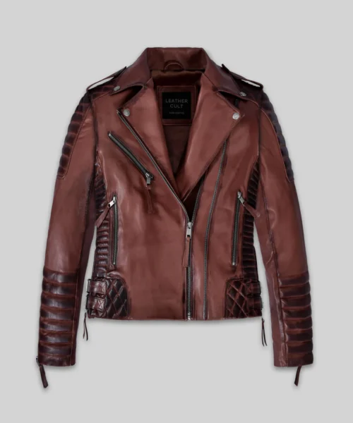 Riders Armor EmberCrimson Women’s Burnt Maroon Leather Jacket
