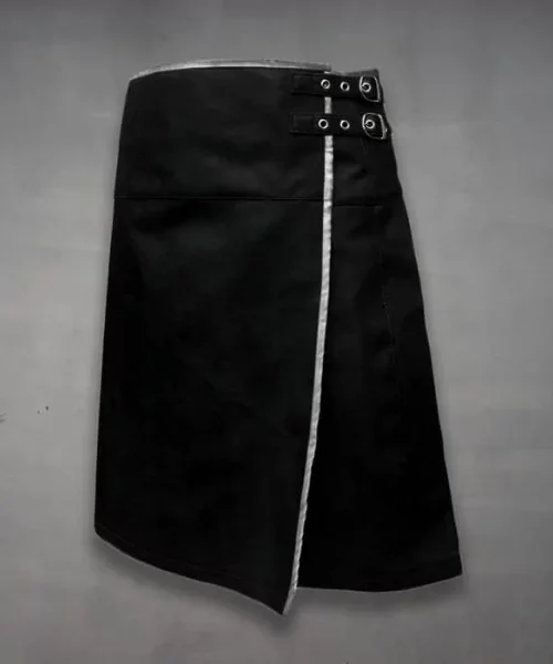 Riders Armor ShadowGrid Black and Grey Leather Kilt